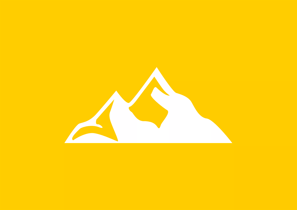 Weißes Schüttung Icon auf gelbem Hintergrund